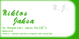 miklos jaksa business card